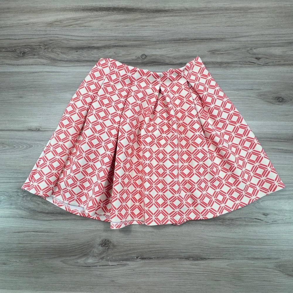 Pleated Pink Geometric Circle Skirt - Picture 2 of 14